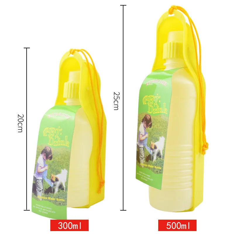 Water Bottle with Bowl for Pets, Outdoor Drinking Dispenser, Portable, Travel, Small and Medium Dogs, 250ml, 500ml