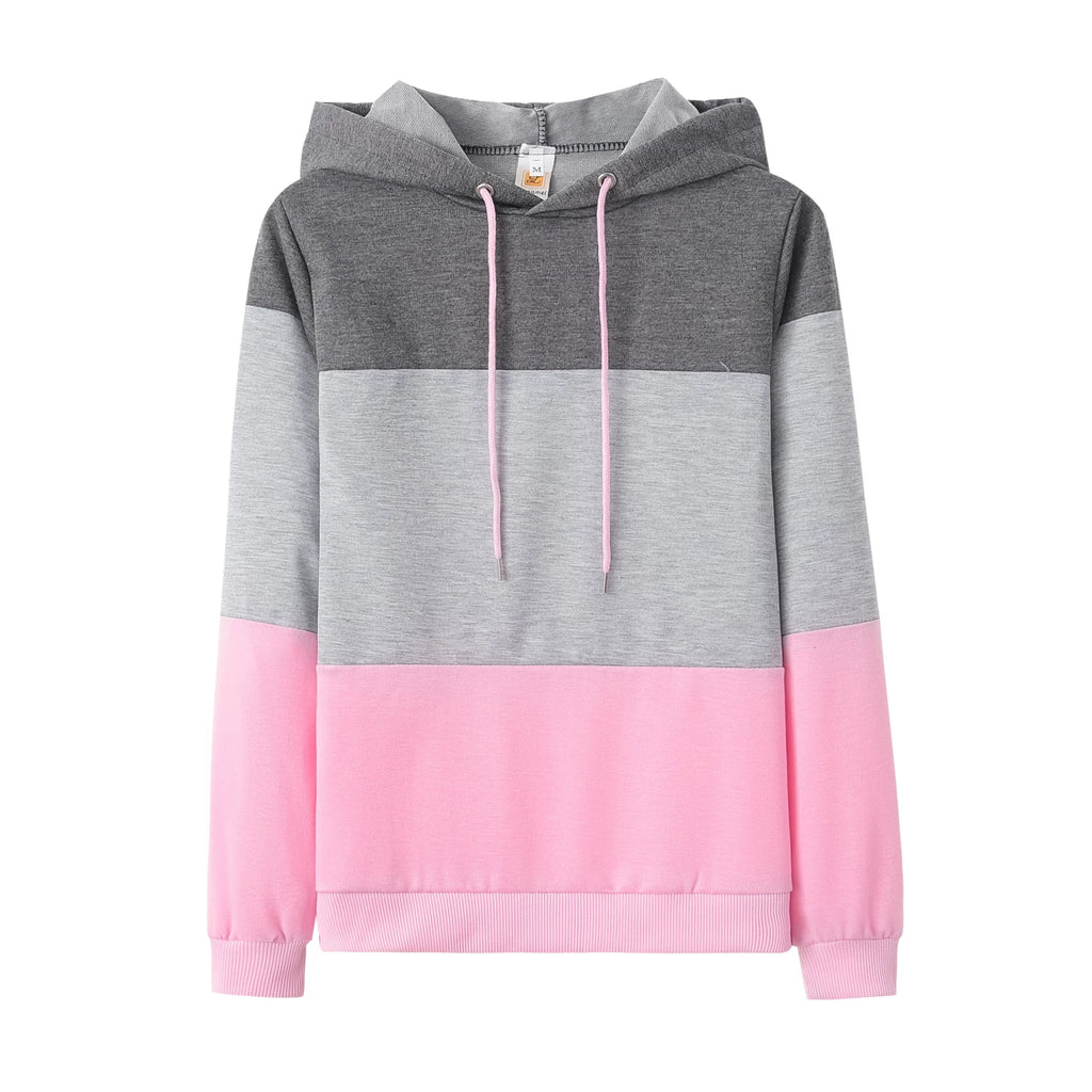Fashion Trends Pop Style Top, Sexy Color Combination Cap Features Loose Long-sleeved Shirt