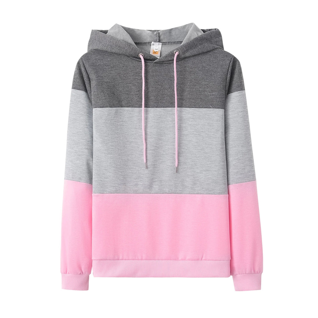 Fashion Trends Pop Style Top, Sexy Color Combination Cap Features Loose Long-sleeved Shirt