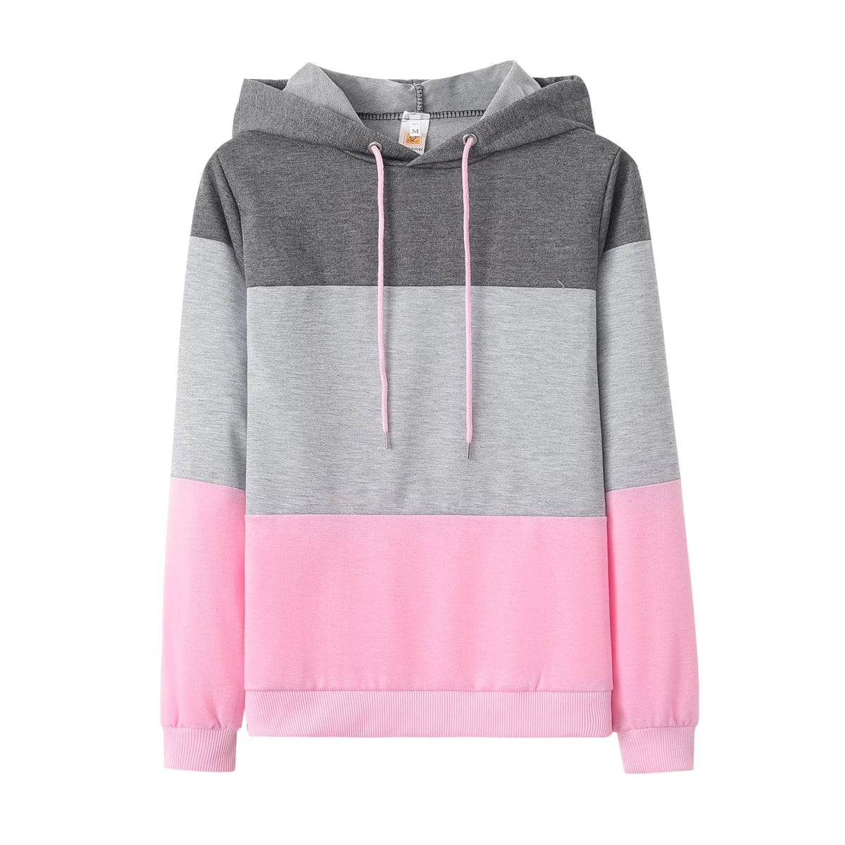 Fashion Trends Pop Style Top, Sexy Color Combination Cap Features Loose Long-sleeved Shirt