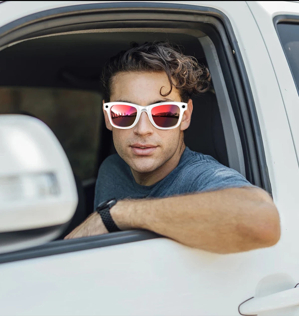 LIGE New AI Smart Glasses 1300W Pixel Camera 4K Video AI Translation Music Player BT Call Waterproof Color Change Sunglasses Men
