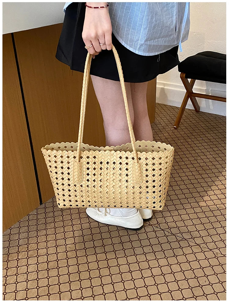 Fashion Woman Shoulder Bags for Women 2026 Brand Luxury Designer Bag Female Totes Purses Ladies Woven Shoulder Handbag Summer