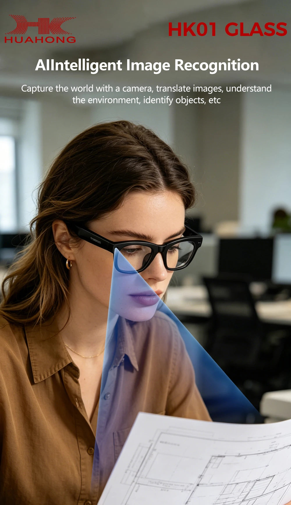 GML5.2 AI New Smart Glasses 1300W Camera Live Streaming Real-Time Translation Meeting Assistant Audio And Video Calls AI Glasses