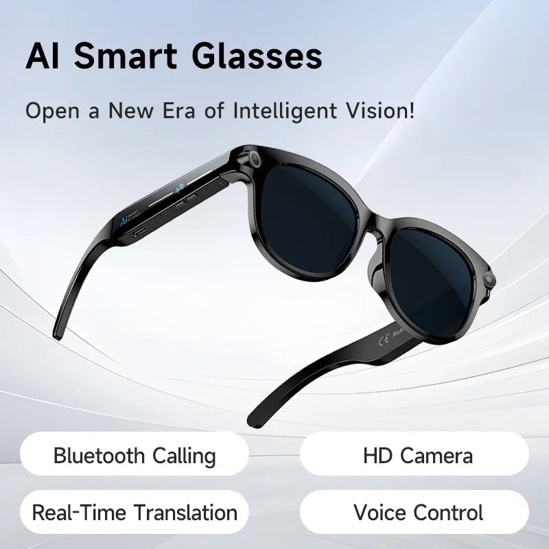 AI Smart Glasses 800W Shooting Camera HD Photo Video Voice Call Translation Waterproof Bluetooth AI Motorcycle Glasses