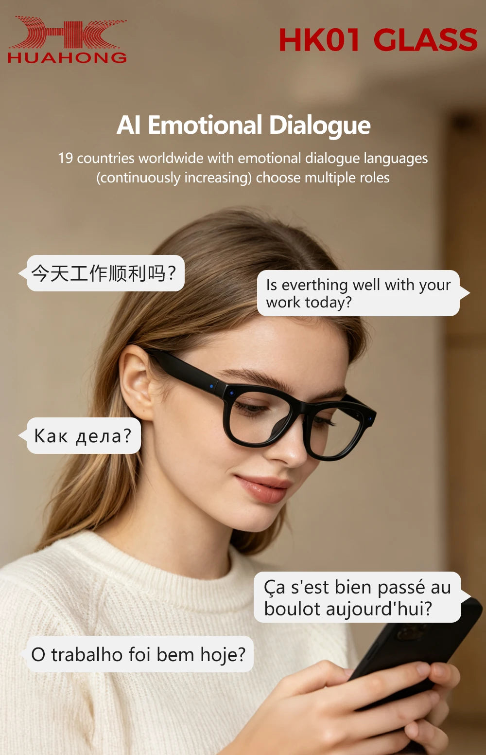 GML5.2 AI New Smart Glasses 1300W Camera Live Streaming Real-Time Translation Meeting Assistant Audio And Video Calls AI Glasses