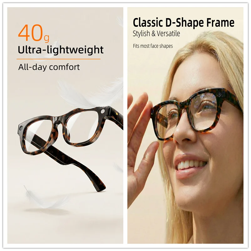 2026New AI Smart Glasses 1300W HD Camera Glasses Photo Recognition Video Record Translation Call Waterproof Sunglasses Men Women