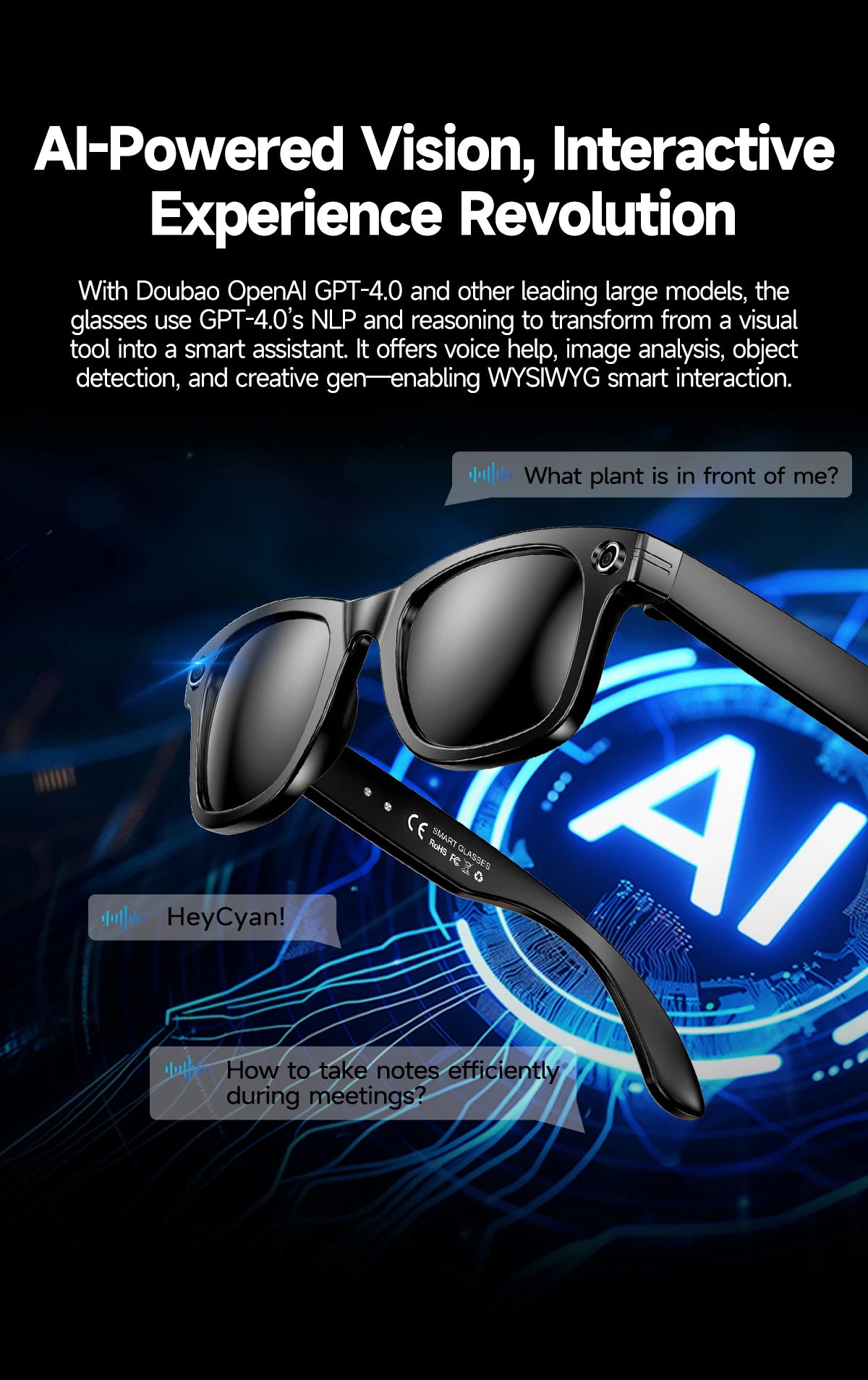 AI Smart Glasses with 8MP Camera Video Recording 100+ Languages Translation Sunglasses Bluetooth Call Music Play Men Women 2026