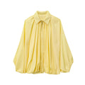 HH 2025 Fashion Woman Casual Zipper Design Solid Coat Spring Women Lapel Bat Sleeve Pleated Design Loose Jacket Top Mujer