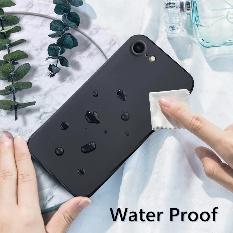For iPhone 8 Case For iPhone SE 2022 2020 7 8 Plus Cover Case Luxury Shockproof Soft TPU Liquid Silicone Phone Back Cover Case