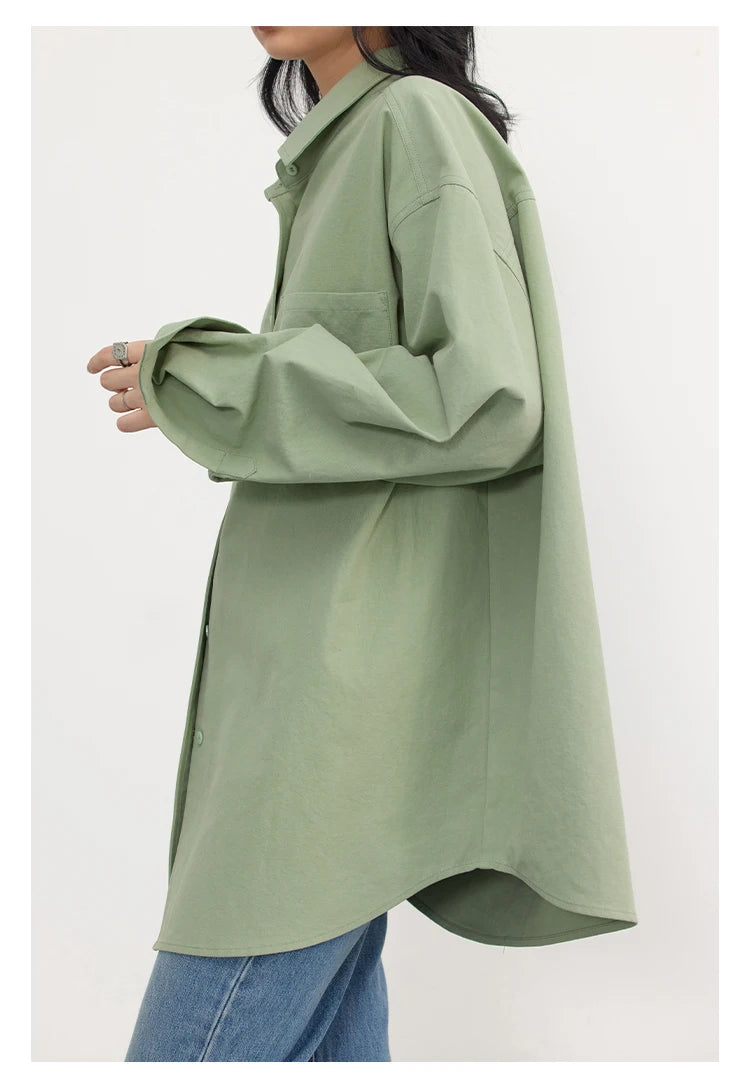 CHIC VEN Korean Women's Long-sleeved Shirt Loose Woman Tops Fashion Woman Blouse Office Lady Coat 2025 Spring Autumn Clothing