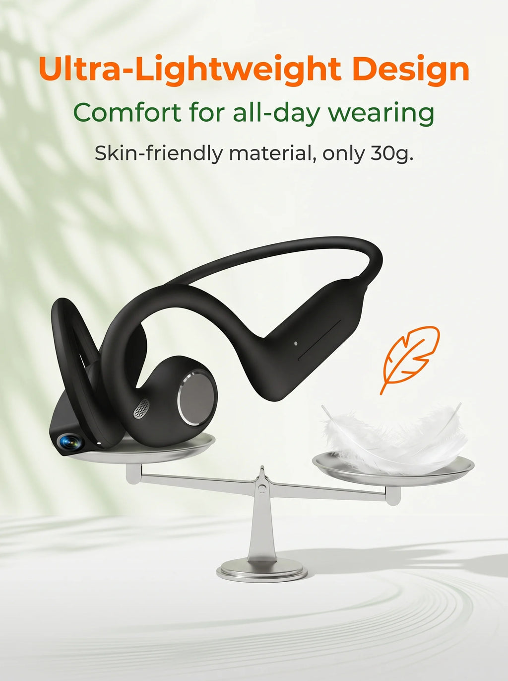 AI Camera Headphones 8MP HD Recording Smart AI Translation Ear Hanging Air Conduction Earphones Bluetooth Outdoor Cycling Record