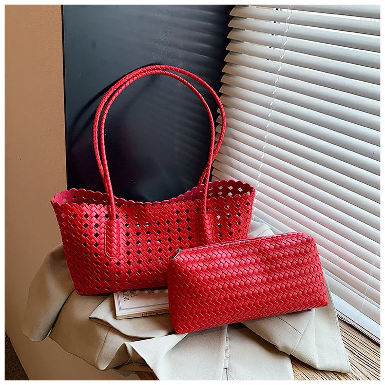 Fashion Woman Shoulder Bags for Women 2026 Brand Luxury Designer Bag Female Totes Purses Ladies Woven Shoulder Handbag Summer