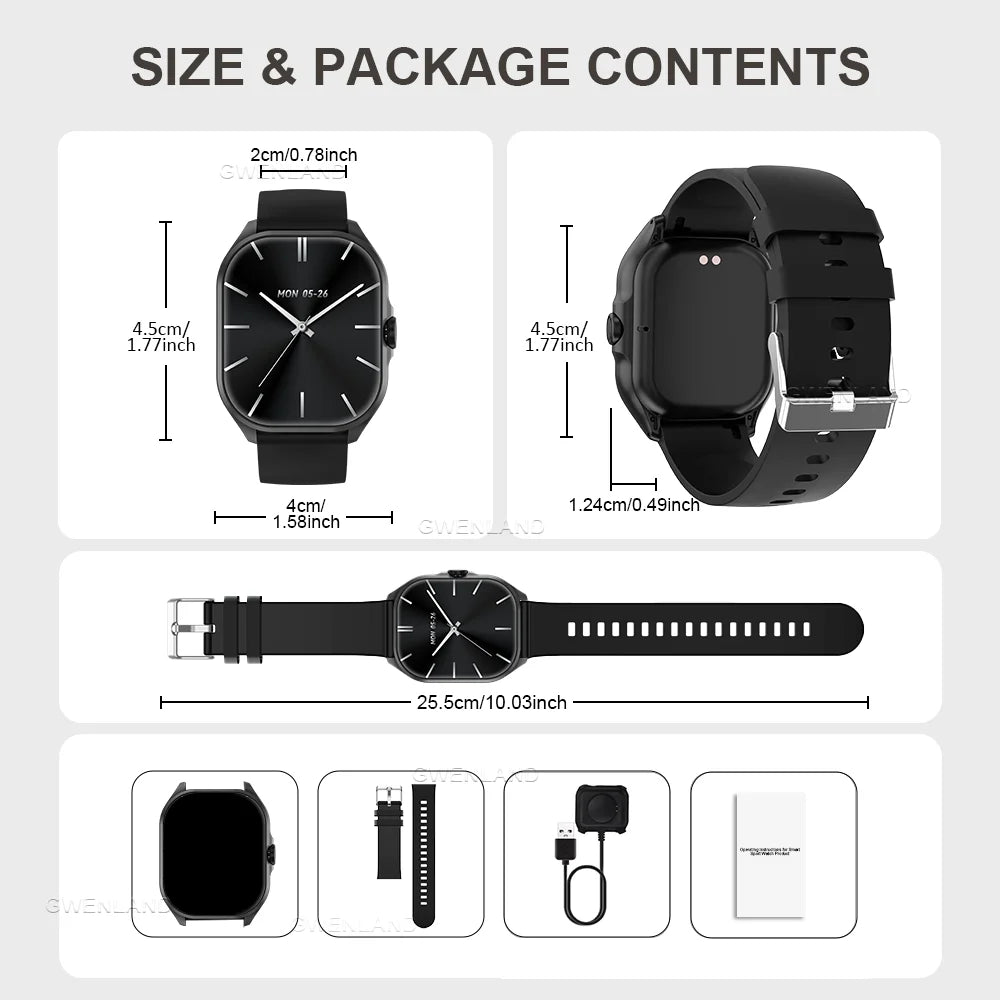 Smart Watch with Exercise Recording/Voice Assistant/Timer/ Stopwatch for Men/Women, 1.88-Inch Smartwatch with Wireless Call(Answ