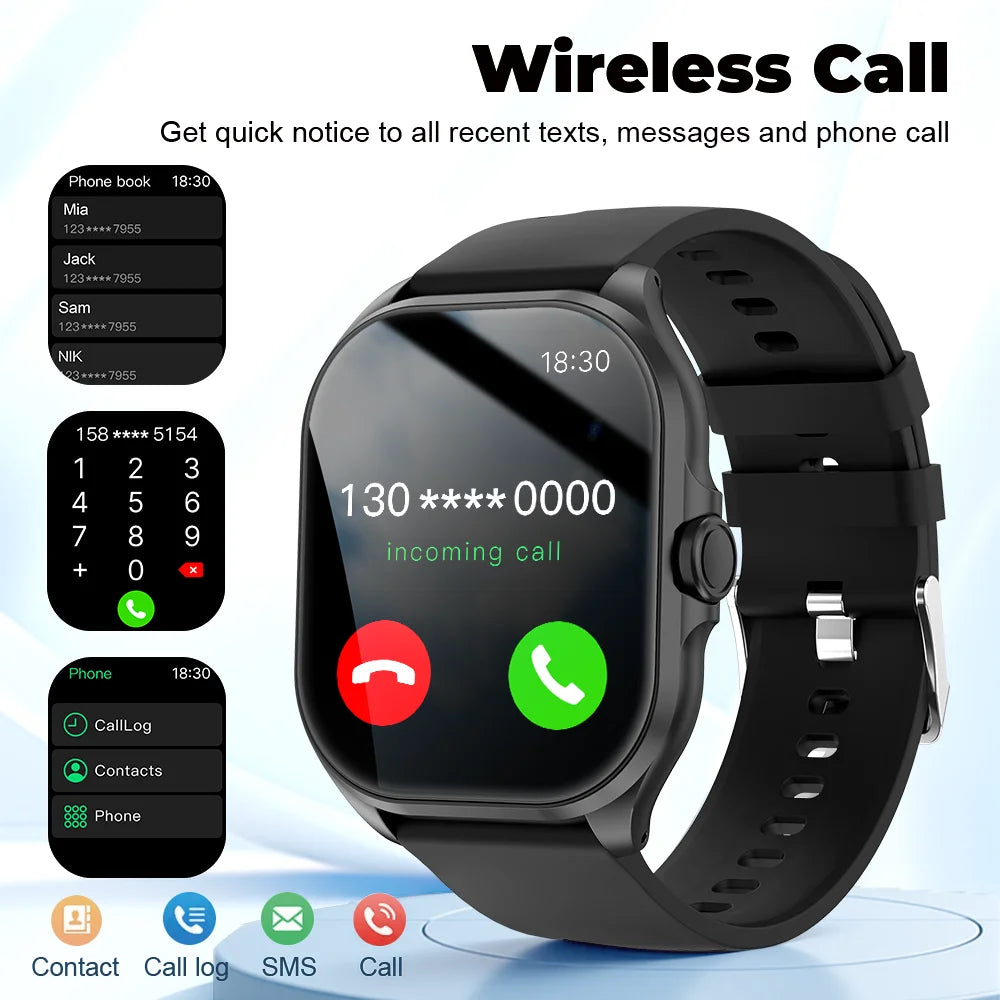 Smart Watch with Exercise Recording/Voice Assistant/Timer/ Stopwatch for Men/Women, 1.88-Inch Smartwatch with Wireless Call(Answ