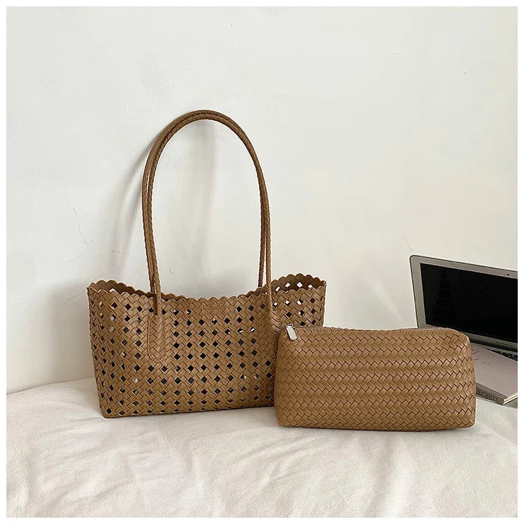 Fashion Woman Shoulder Bags for Women 2026 Brand Luxury Designer Bag Female Totes Purses Ladies Woven Shoulder Handbag Summer