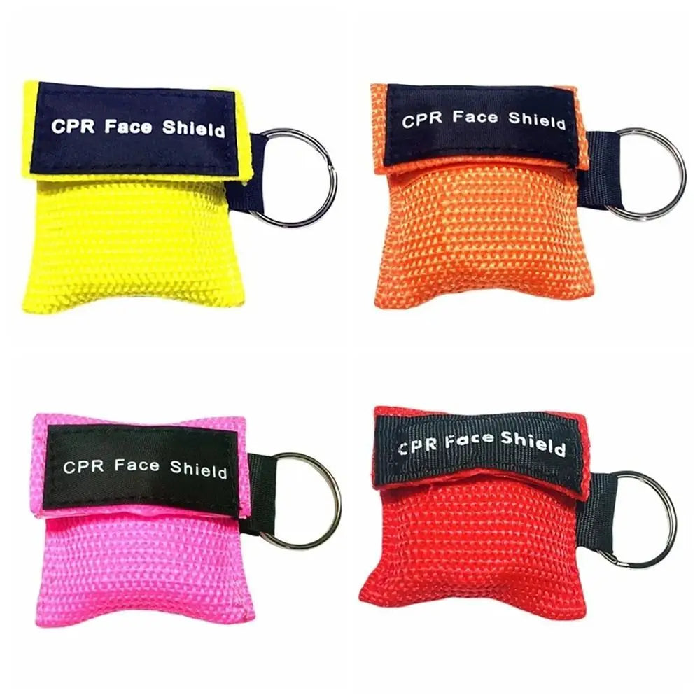 Disposable CPR Mask One-way Valve Professional Emergency Face Shield Mouth Breath Keychain Ring Resuscitator Mask Travel Pocket