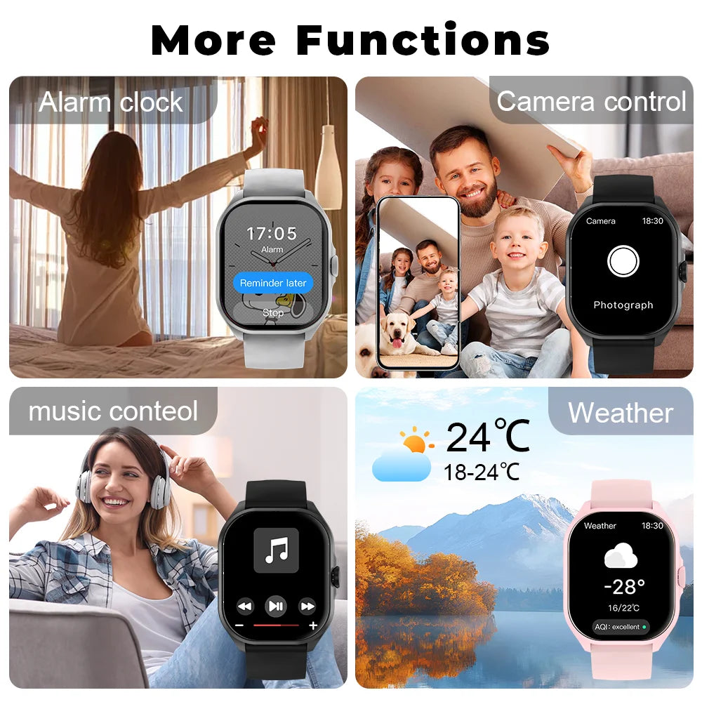 Smart Watch with Exercise Recording/Voice Assistant/Timer/ Stopwatch for Men/Women, 1.88-Inch Smartwatch with Wireless Call(Answ