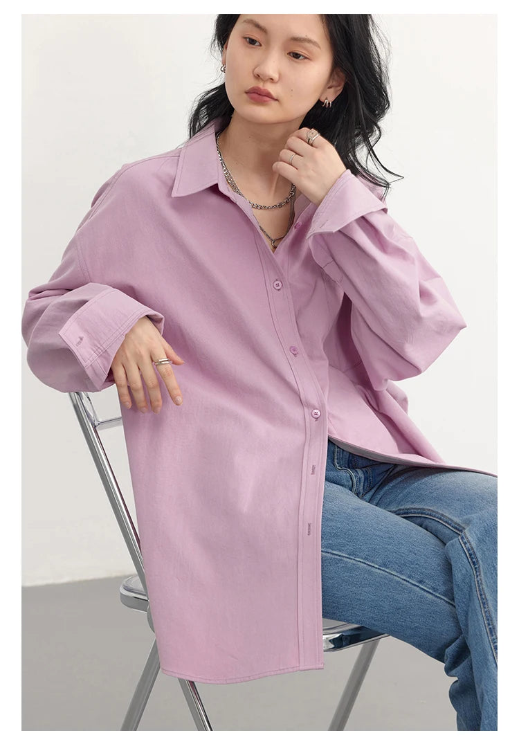 CHIC VEN Korean Women's Long-sleeved Shirt Loose Woman Tops Fashion Woman Blouse Office Lady Coat 2025 Spring Autumn Clothing