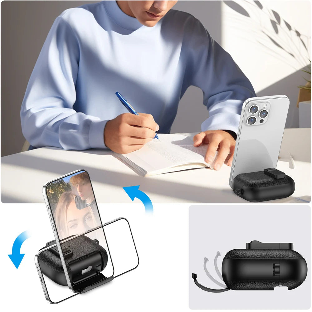 Funda protectora con mosqueton y soporte para AirPods