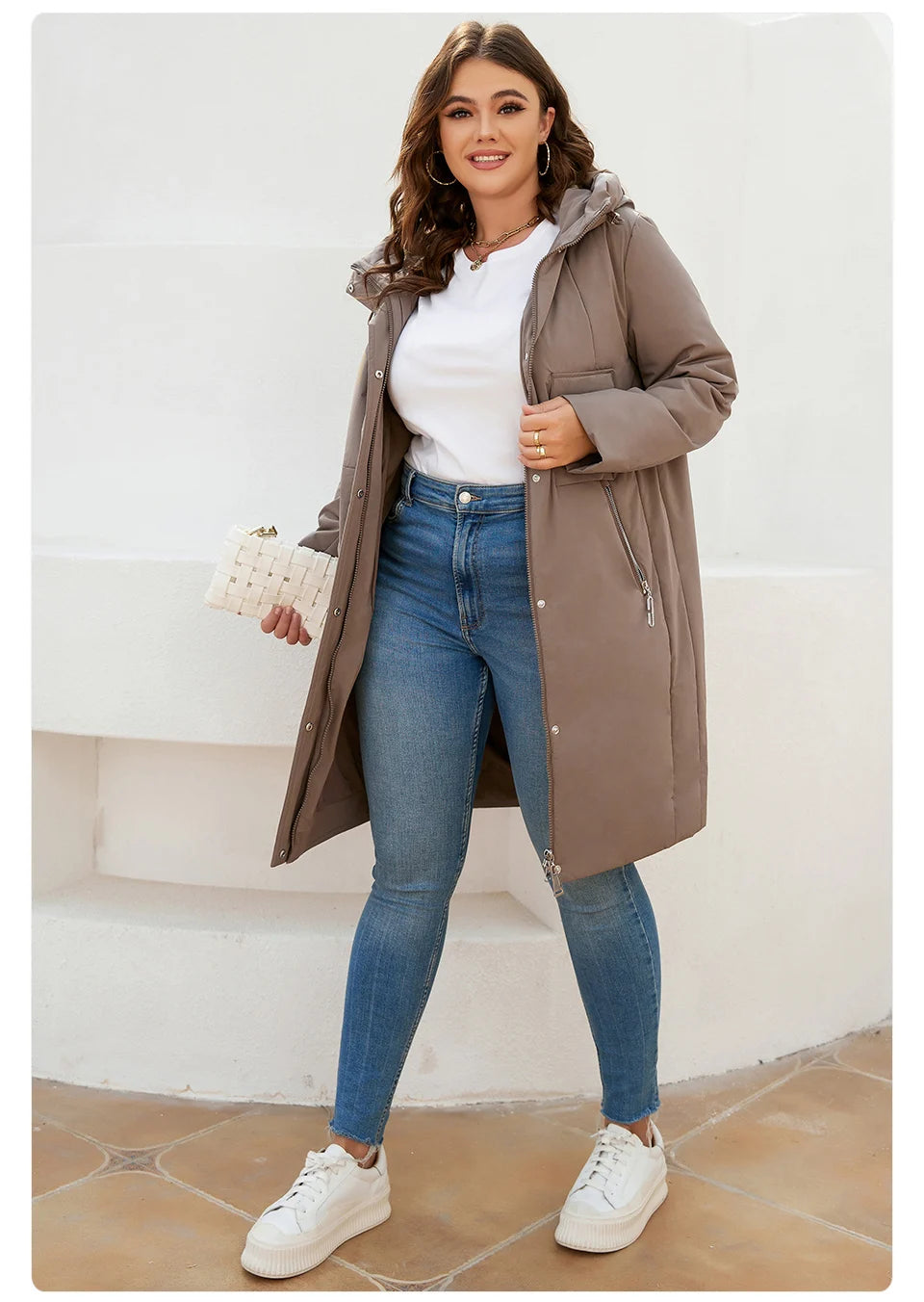 GASMAN women's jacket spring 2022 long Fashion Woman coat hooded waistline casual Outwear Brand High-Quality lady parkas 8293