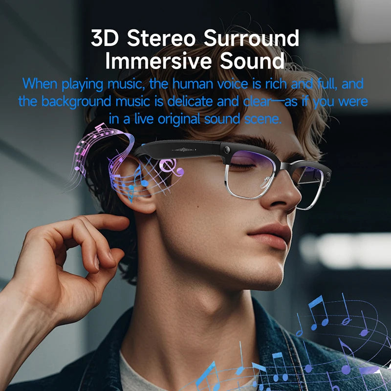 2026 New Smart Glasses with AI Intelligent Q&A Photography Recording Intelligent Translation 800W Camera Bluetooth Smart Glasses