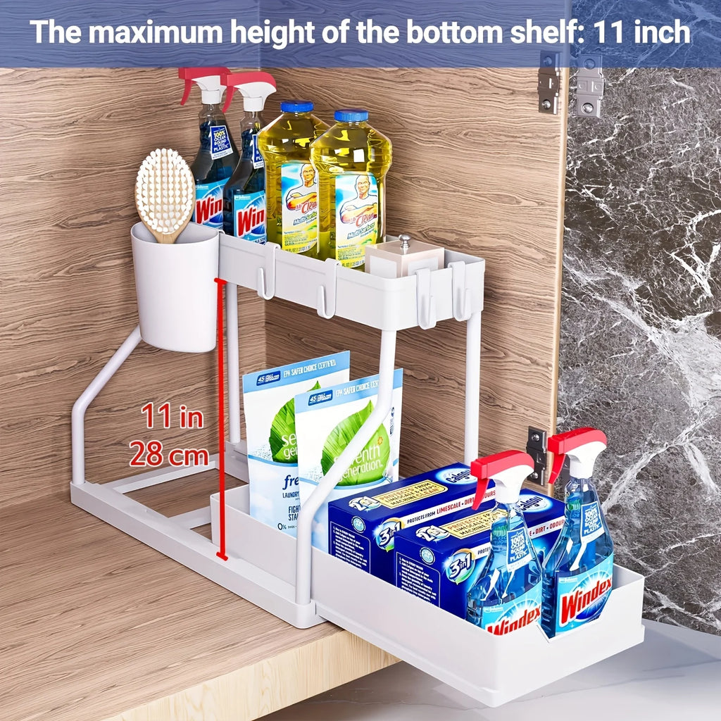 Organizador extraíble de 2 niveles para bajo fregadero