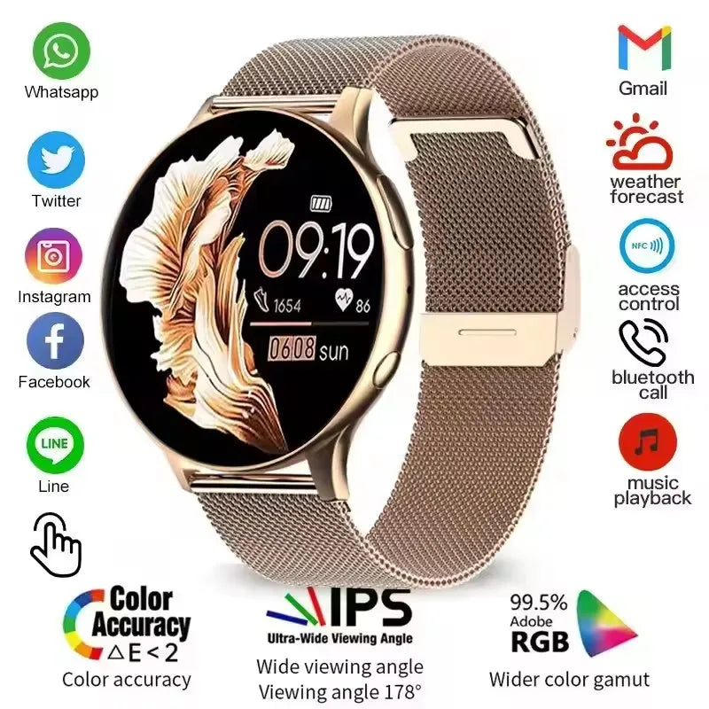 Smartwatch Women Watch 6 Health Monitoring Watch Waterproof Voice Assistant Bluetooth Call Smart Watch 2026 New Sport Watch Men