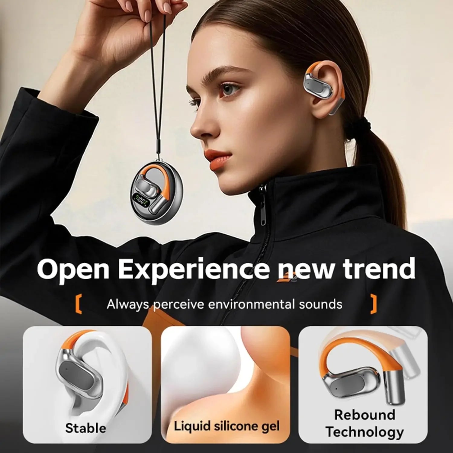 Wireless Translator Headset 144 Languages Real Time AI Translation Bluetooth Earphone Clip on Design for Worldwide Travel