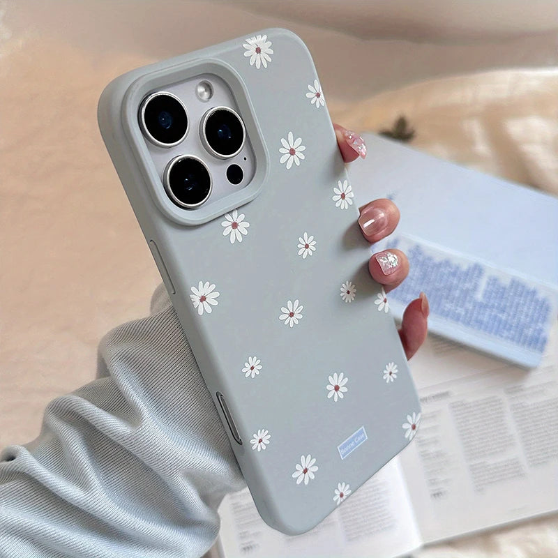Cute Style Daisy Small Flower Phone Case For iPhone 11 12 13 14 15 16 17 Pro Max 16 Plus Shockproof Bumper Soft Silicone Cover