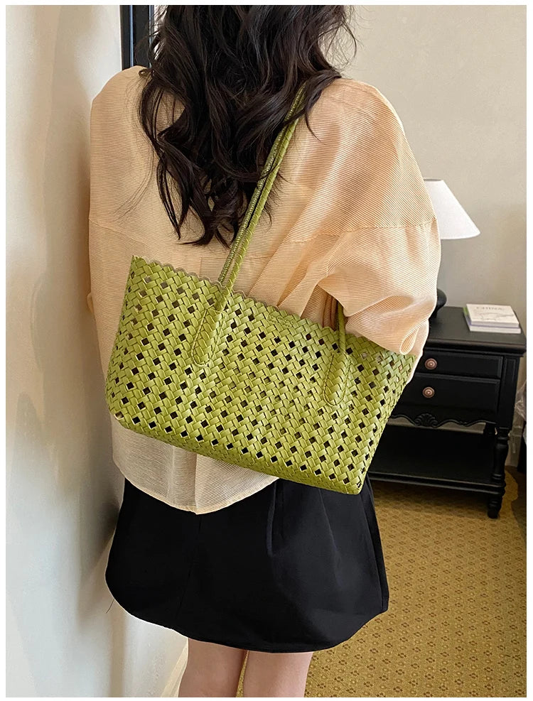 Fashion Woman Shoulder Bags for Women 2026 Brand Luxury Designer Bag Female Totes Purses Ladies Woven Shoulder Handbag Summer