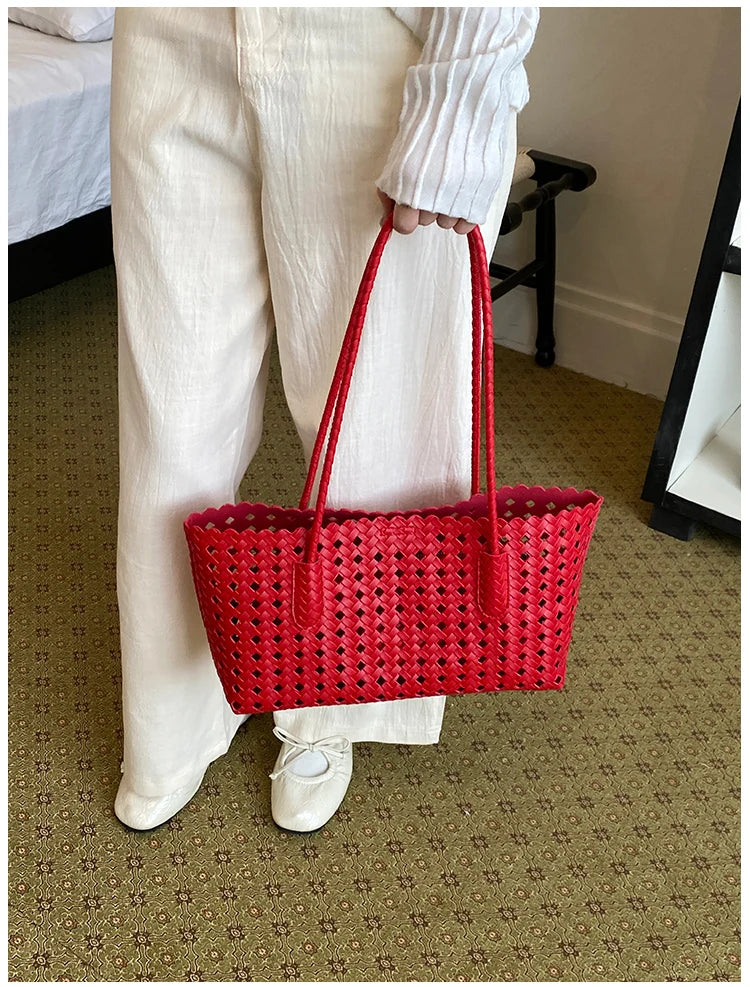 Fashion Woman Shoulder Bags for Women 2026 Brand Luxury Designer Bag Female Totes Purses Ladies Woven Shoulder Handbag Summer