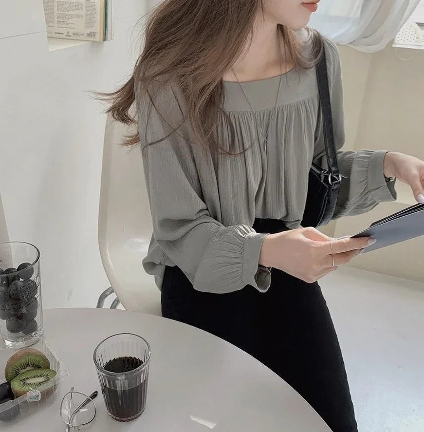 Simple White Shirts & Blouses For Women Crop Japanese Harajuku Fashion Woman Top Offer High Quality Clothing Trend 2025 Novelty