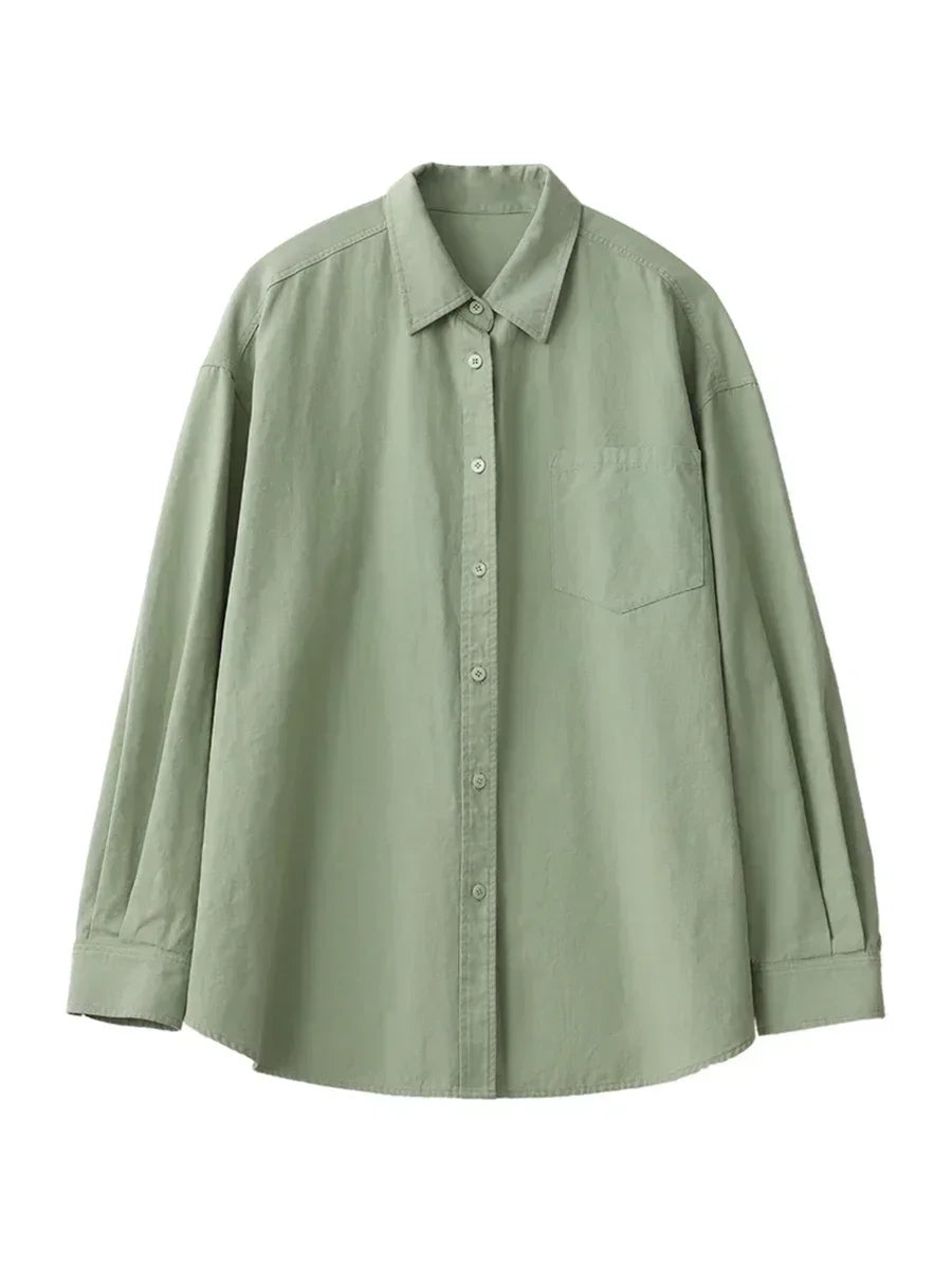 CHIC VEN Korean Women's Long-sleeved Shirt Loose Woman Tops Fashion Woman Blouse Office Lady Coat 2025 Spring Autumn Clothing