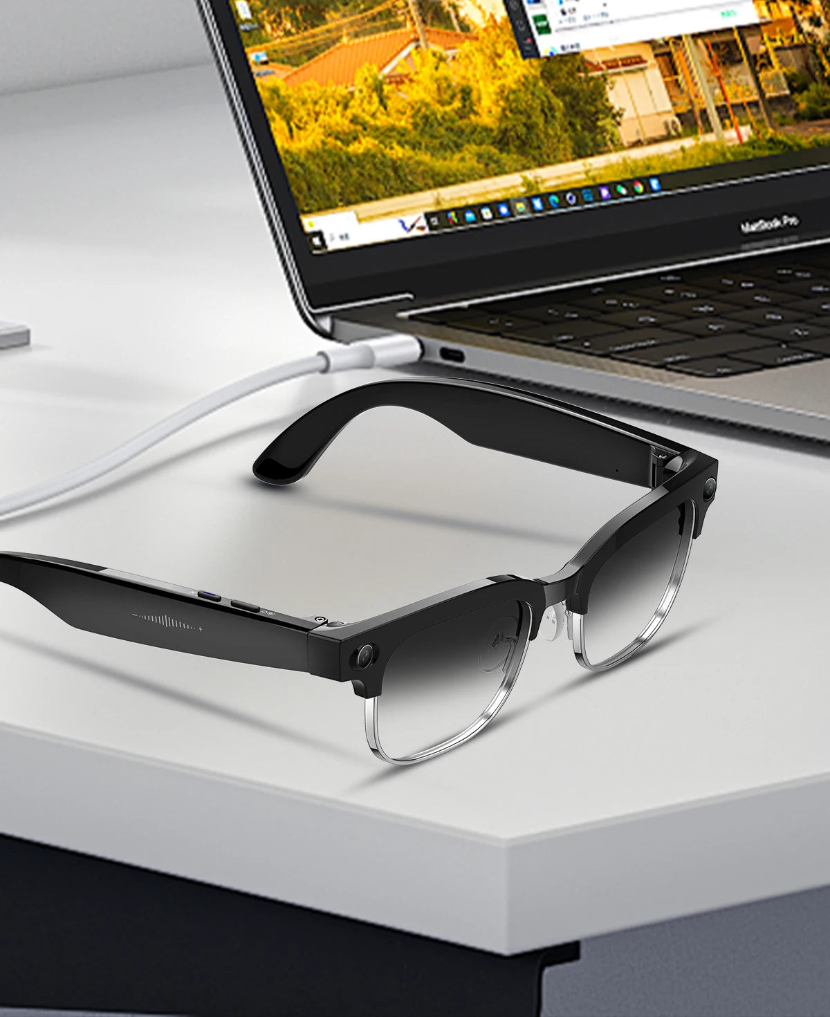 2026 New Smart Glasses with AI Intelligent Q&A Photography Recording Intelligent Translation 800W Camera Bluetooth Smart Glasses