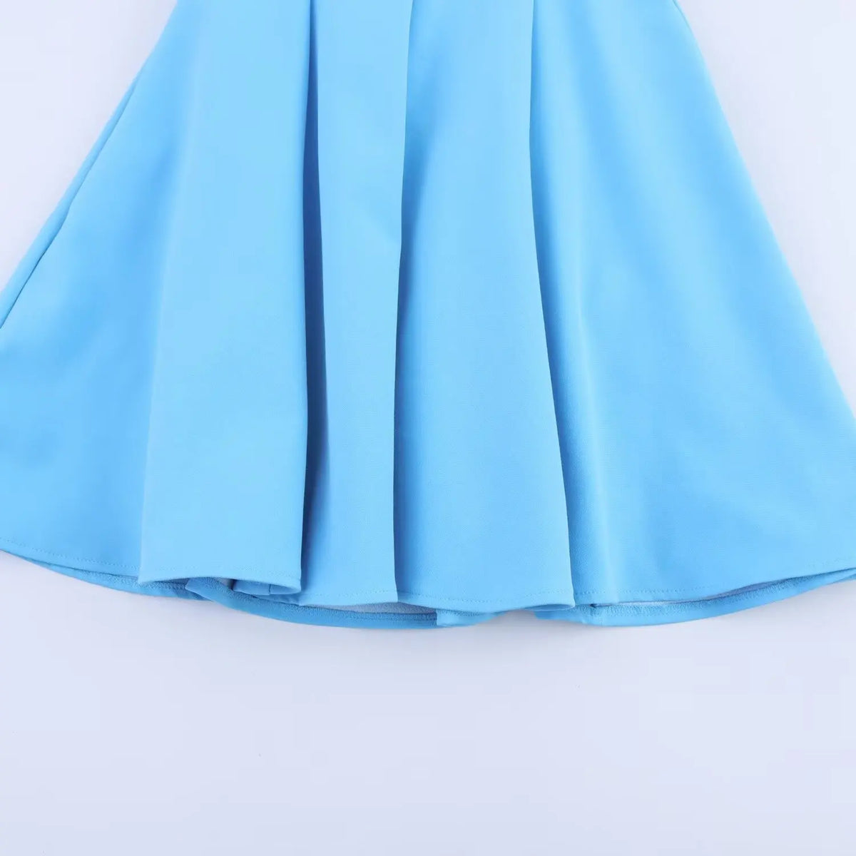 HH Women Summer Sexy V-Neck Sleeveless Backless Party Dress New Fashion Woman Solid Rear Zipper Pleated Short Dress Mujer