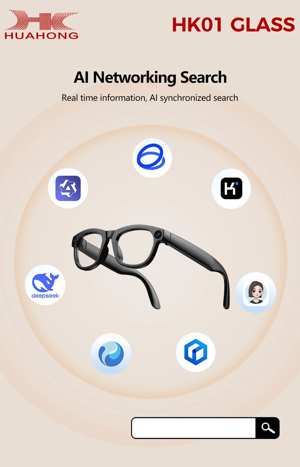 GML5.2 AI New Smart Glasses 1300W Camera Live Streaming Real-Time Translation Meeting Assistant Audio And Video Calls AI Glasses