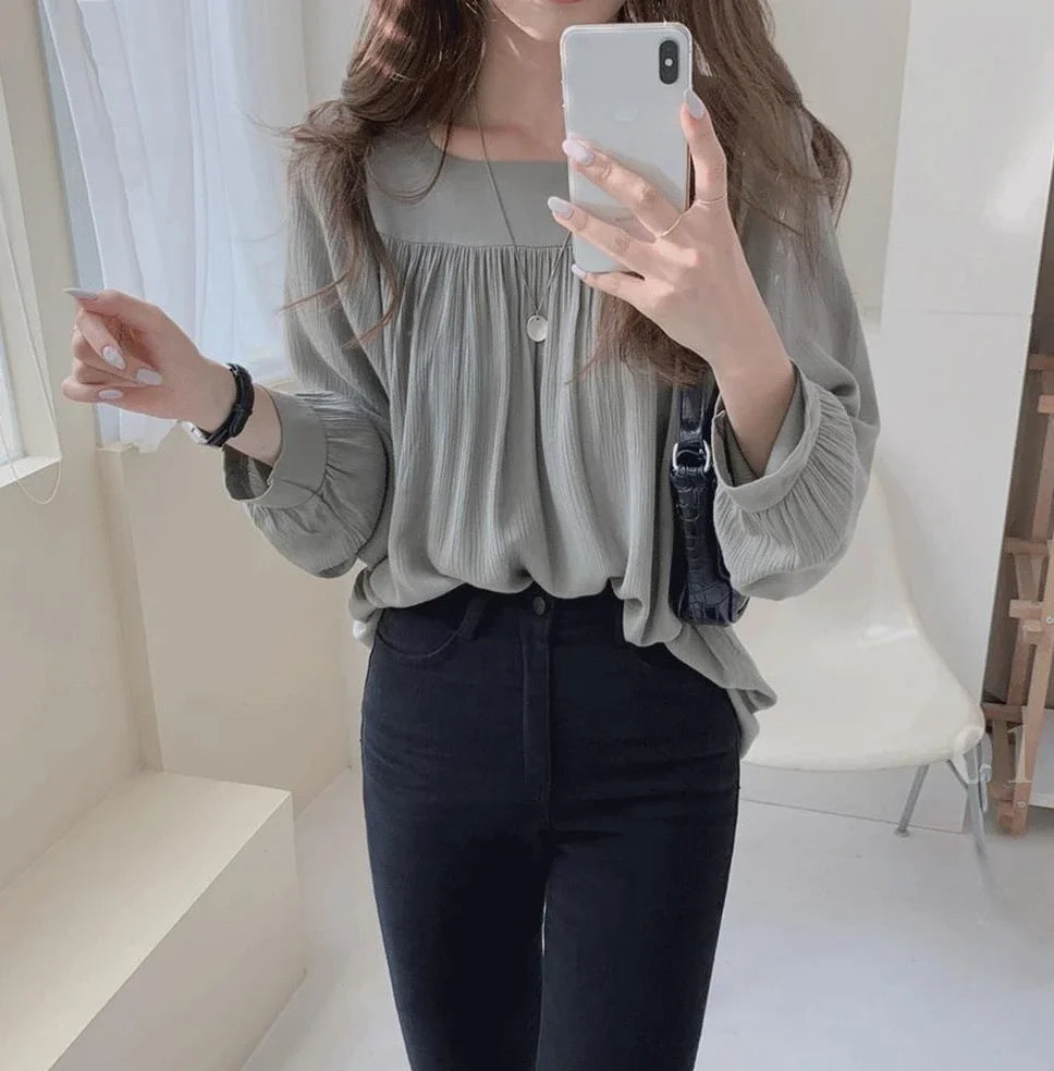 Simple White Shirts & Blouses For Women Crop Japanese Harajuku Fashion Woman Top Offer High Quality Clothing Trend 2025 Novelty