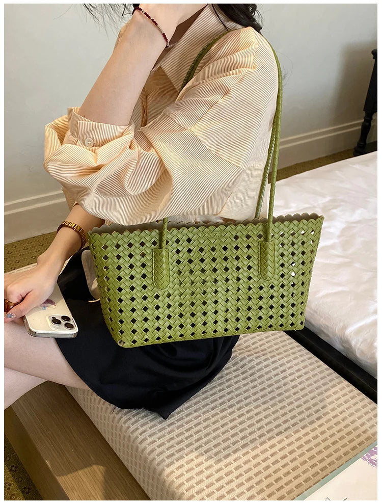 Fashion Woman Shoulder Bags for Women 2026 Brand Luxury Designer Bag Female Totes Purses Ladies Woven Shoulder Handbag Summer