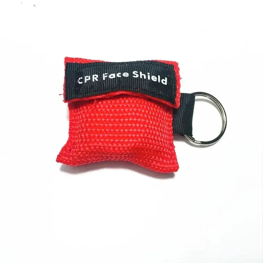 Disposable CPR Mask One-way Valve Professional Emergency Face Shield Mouth Breath Keychain Ring Resuscitator Mask Travel Pocket