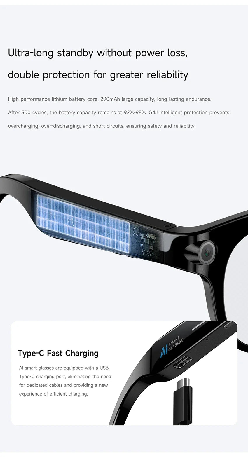 AI Smart Glasses 800W Shooting Camera HD Photo Video Voice Call Translation Waterproof Bluetooth AI Motorcycle Glasses