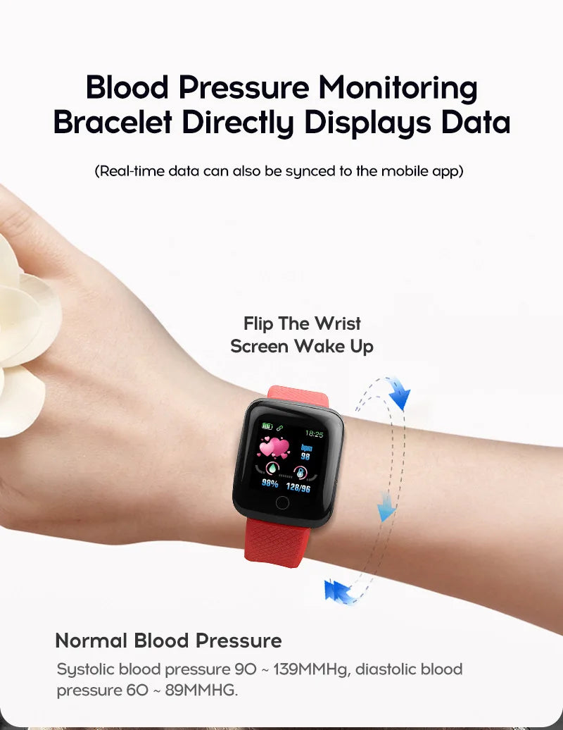 116plus Smart Watch Men and Women Full Touch Screen Sport Fitness Watch Man IP67 Waterproof Bluetooth For Ios Android Smartwatch