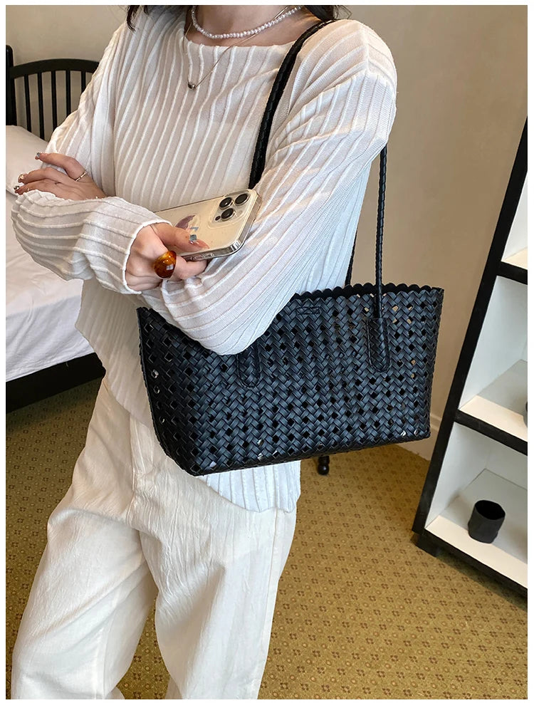 Fashion Woman Shoulder Bags for Women 2026 Brand Luxury Designer Bag Female Totes Purses Ladies Woven Shoulder Handbag Summer