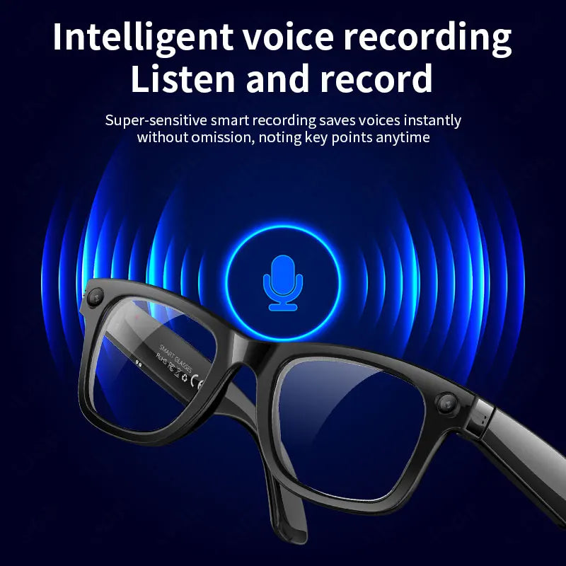 AI 5 Million Pixels Smart Glasses Recording Videos Photo Recognition Answer Translation 290mAh IP66 Waterproof Bluetooth Glasses