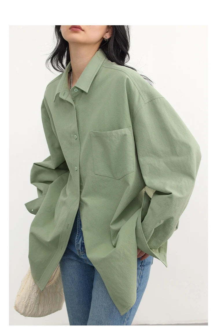 CHIC VEN Korean Women's Long-sleeved Shirt Loose Woman Tops Fashion Woman Blouse Office Lady Coat 2025 Spring Autumn Clothing