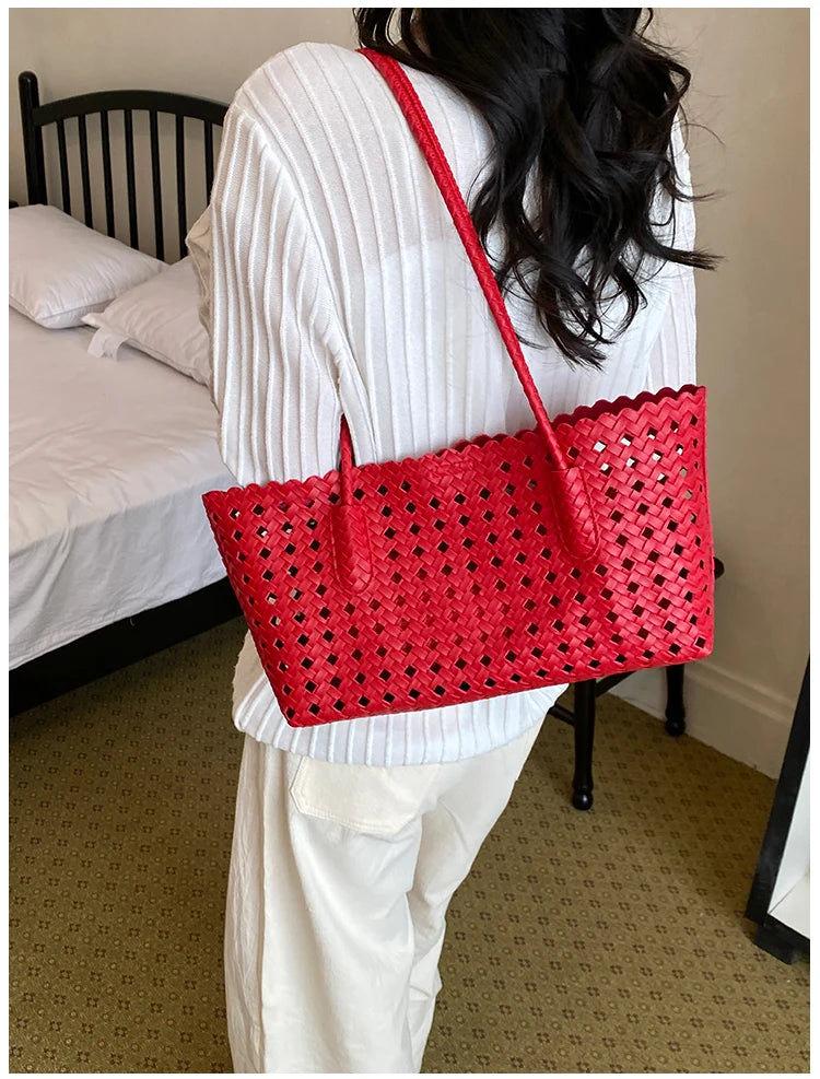 Fashion Woman Shoulder Bags for Women 2026 Brand Luxury Designer Bag Female Totes Purses Ladies Woven Shoulder Handbag Summer
