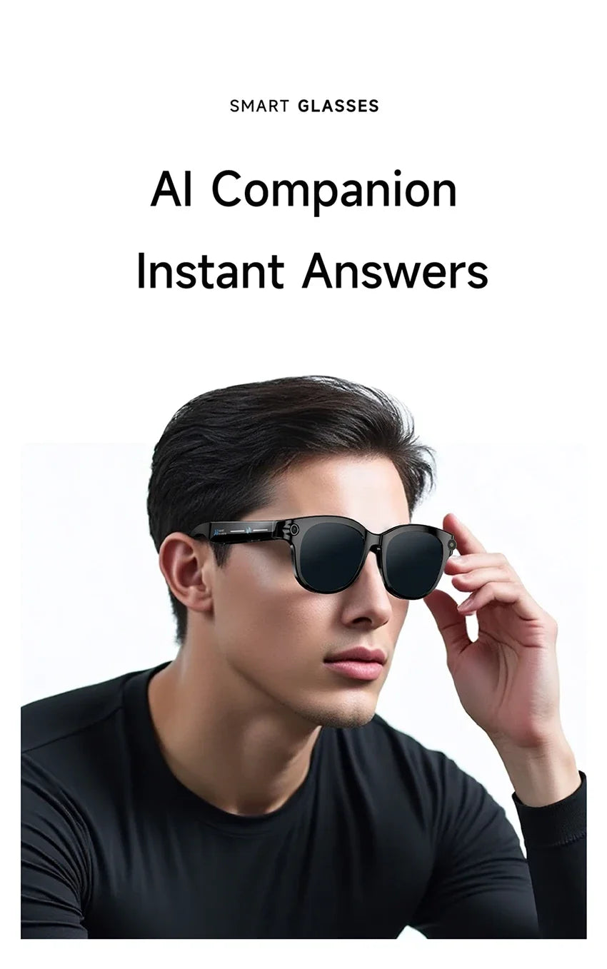 AI Smart Glasses 800W Shooting Camera HD Photo Video Voice Call Translation Waterproof Bluetooth AI Motorcycle Glasses