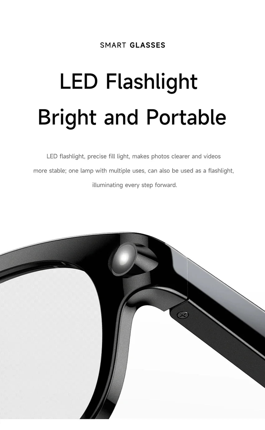 AI Smart Glasses 800W Shooting Camera HD Photo Video Voice Call Translation Waterproof Bluetooth AI Motorcycle Glasses