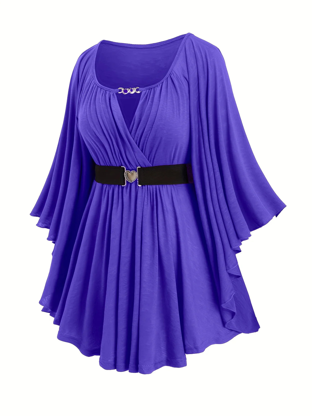 New Autumn and Winter European and American Fashion Women's Clothing, Oversized with an Irregular Hem, Solid Color, Heart-Shaped