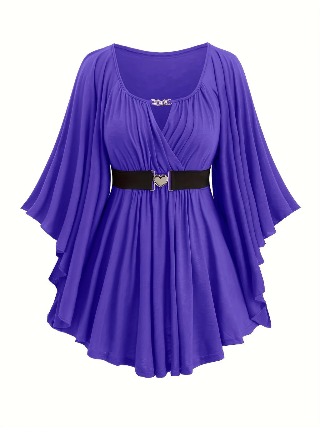New Autumn and Winter European and American Fashion Women's Clothing, Oversized with an Irregular Hem, Solid Color, Heart-Shaped