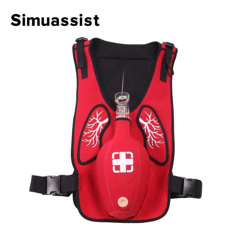 First Aid Training Heimlich Training Vest Choking Trainer with Tracheal Blockage Vest Wearable Adult Infarction Teaching Model
